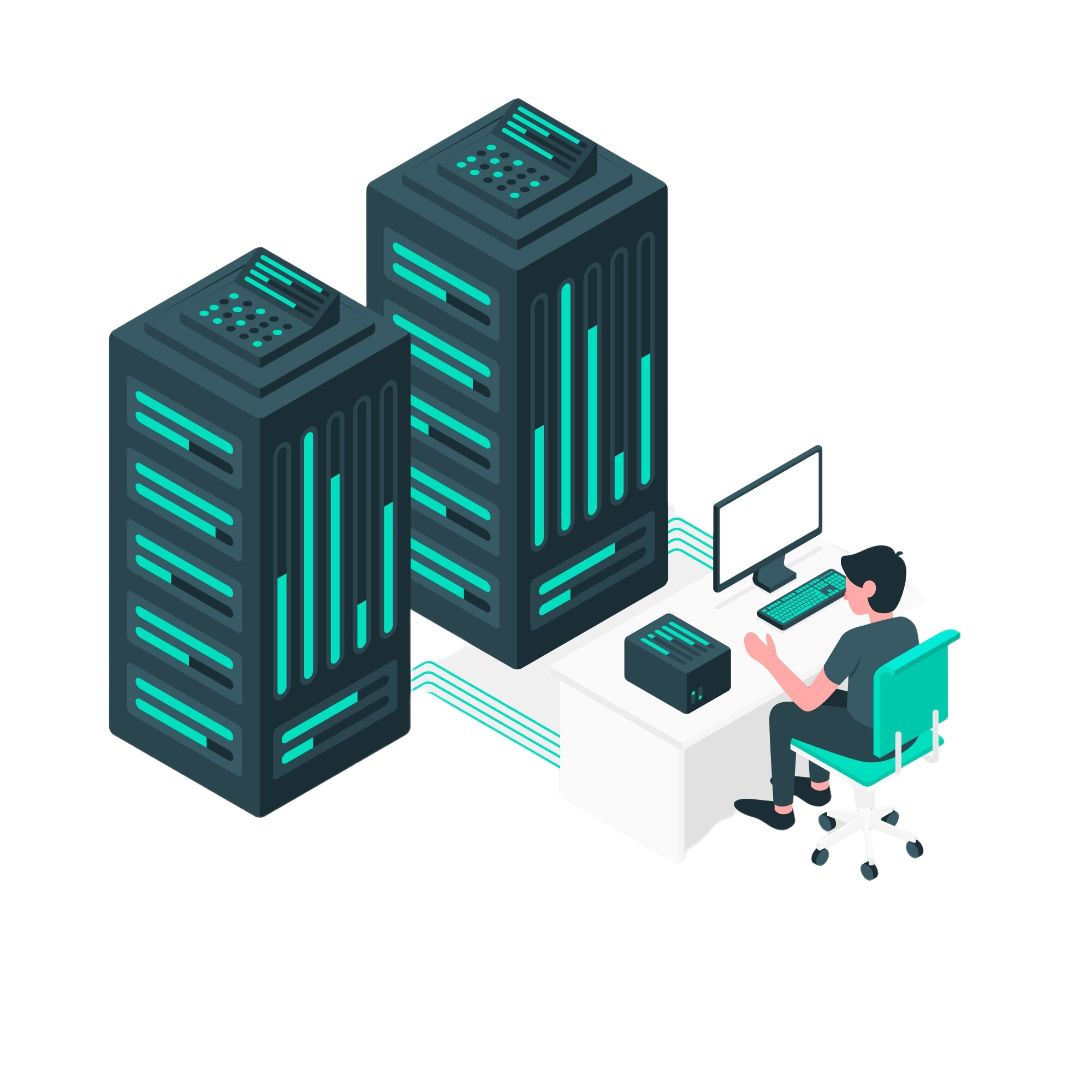 server-concept-illustration KVM root server with dedicated CPU & RAM